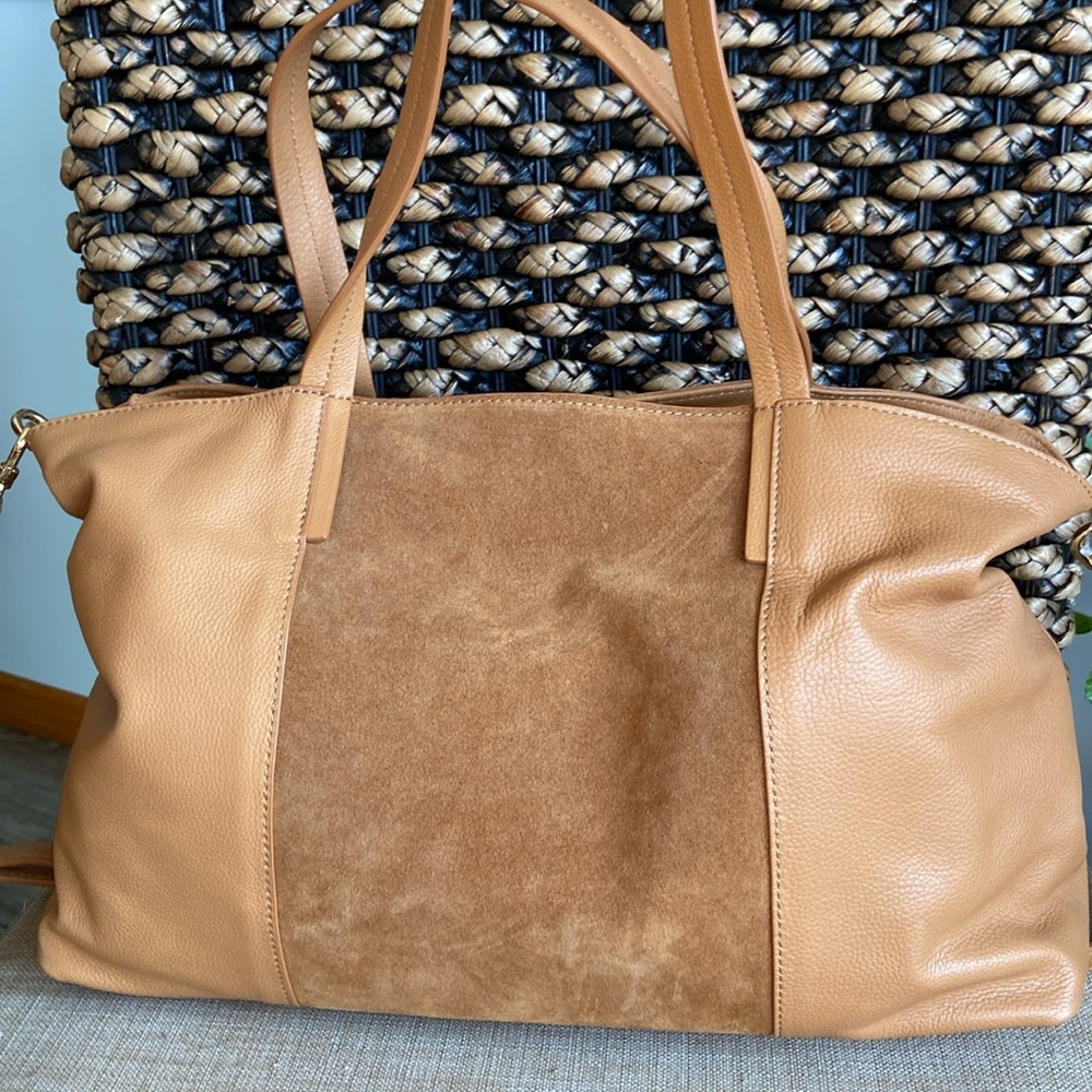 NWOT Banana Republic leather and suede crossbody bag tote
